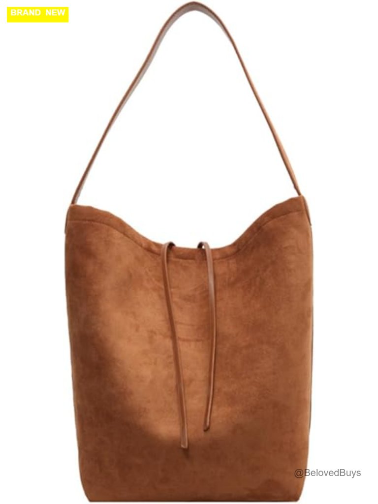 Vegan Leather & Suede Hobo Bag - Designer Handbag Tote Shoulder Crossbody Purse